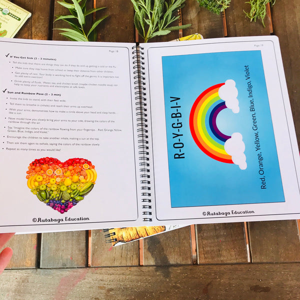 A photo that shows images associated with the lesson about Eating from the Rainbow.