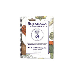 The Rutabaga Education Curriculum Winter book for Pre-K and Kinder Grades pictured on a white background.