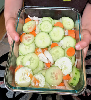 A close up shot of the Quick Pickles recipe.