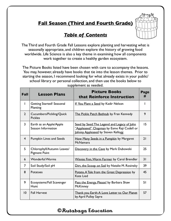The table of contents for the book.