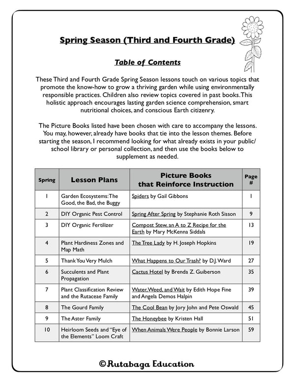 The table of contents for the book.