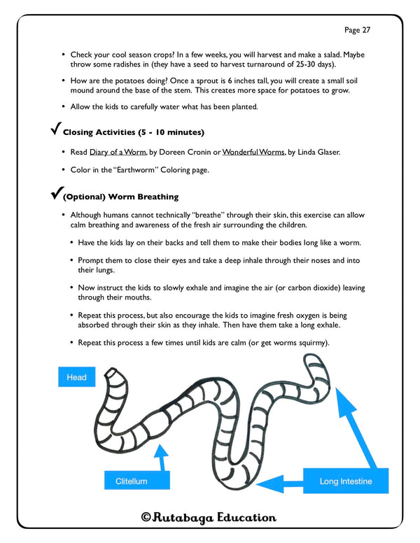 Some text and a diagram of a worm.