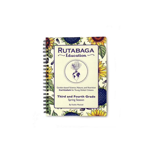 The Rutabaga Education Curriculum Spring book for Third and Fourth Grades pictured on a white background.