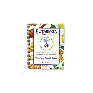 The Rutabaga Education Curriculum Winter book for Third and Fourth Grades pictured on a white background.